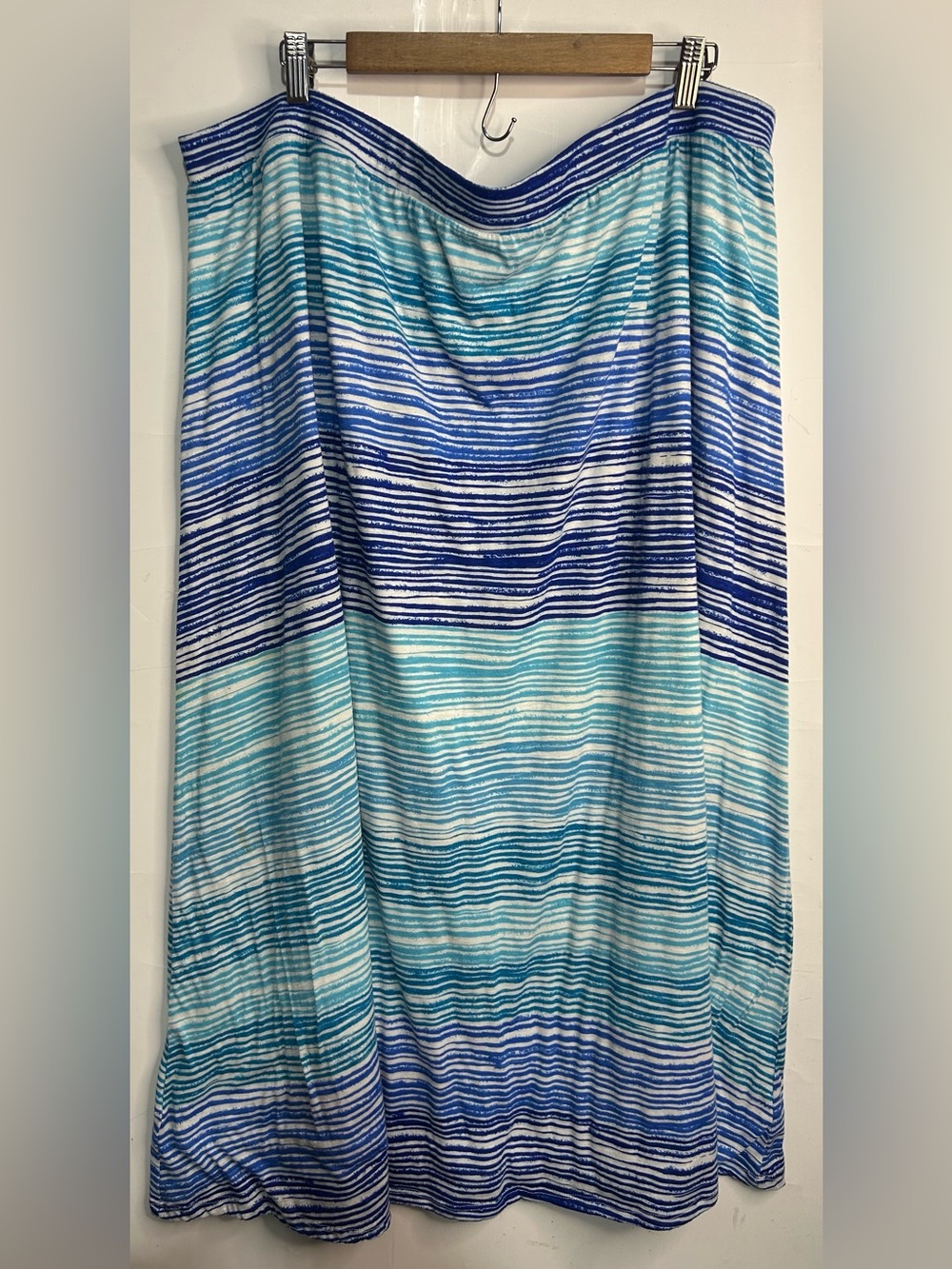 Cato Striped Blue Midi Skirt 26/28W